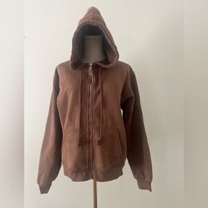 Brandy Melville Brown Zip Up Hoodie